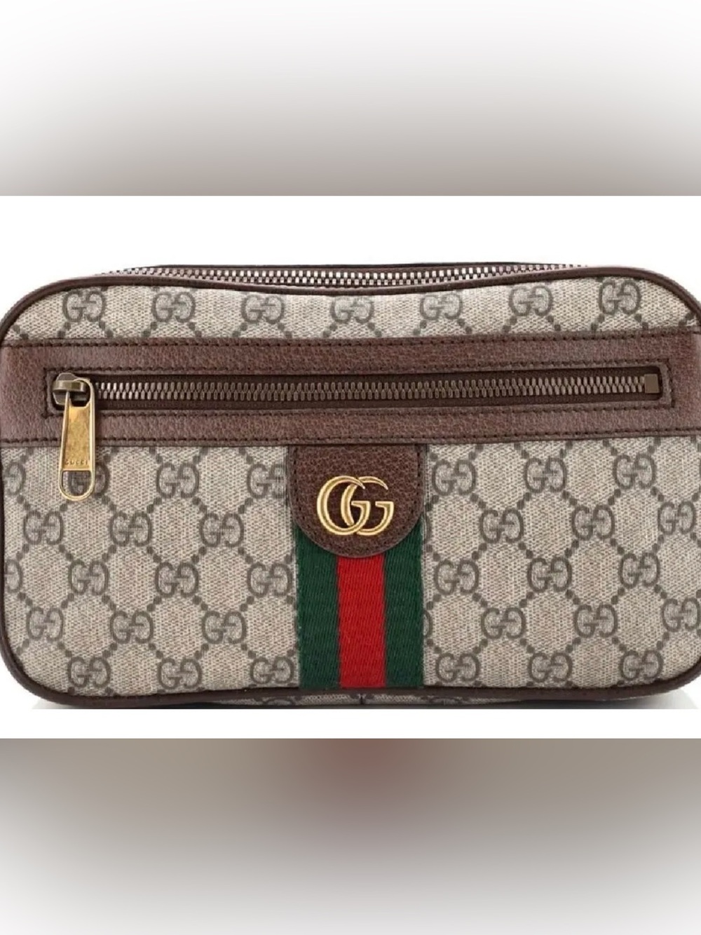 GUCCI Ophidia Belt Bag - Brown & Cream EUC